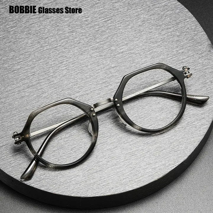 Bobbie Unisex Full Rim Polygon Acetate Eyeglasses 588200 — view 1 | Bobbie at FuzWeb