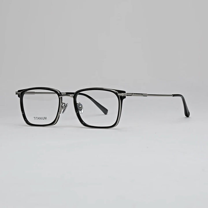 Hewei Unisex Full Rim Square Acetate Alloy Eyeglasses 63220 Full Rim Hewei C2  