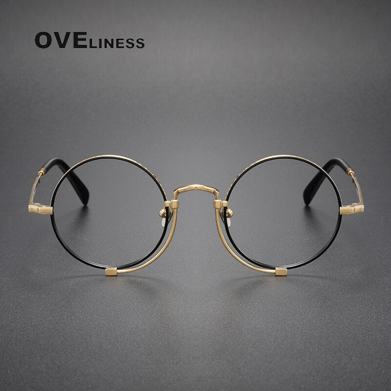 Oveliness Unisex Full Rim Round Titanium Eyeglasses 1013h Full Rim Oveliness   