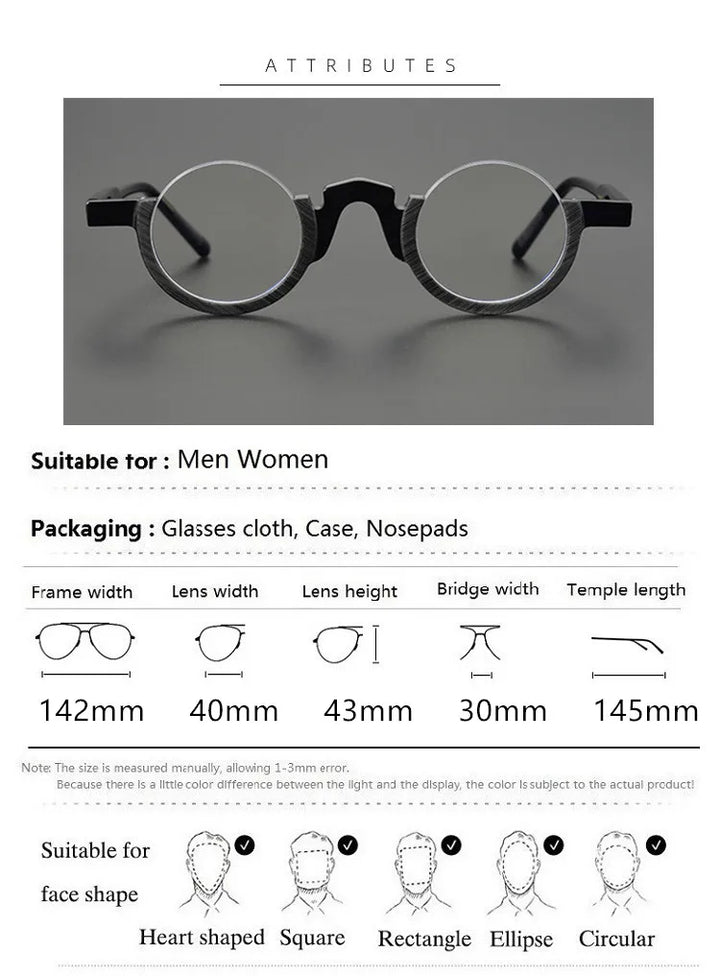 Aimee Unisex Semi Rim Round Acetate Eyeglasses 14230