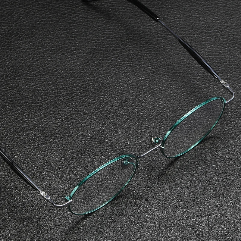 Gatenac Unisex Full Rim Round Titanium Eyeglasses Gxyj1160 Full Rim Gatenac   