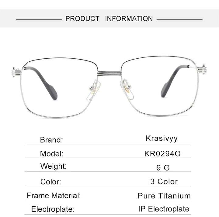 Krasivyy Women's Full Rim Flat Top Square Titanium Eyeglasses 2940 Full Rim Krasivyy   