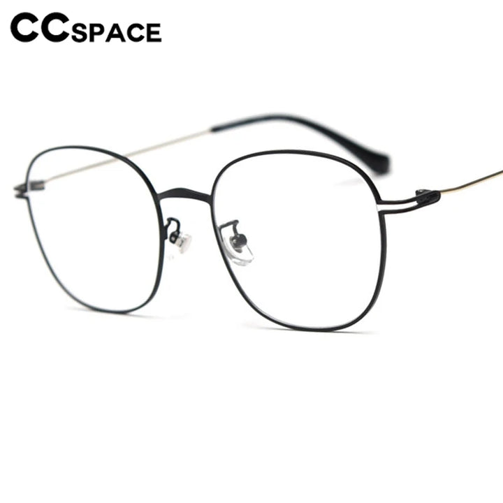 CCspace Unisex Full Rim Oval Square Titanium Eyeglasses 300722 Full Rim CCSpace   