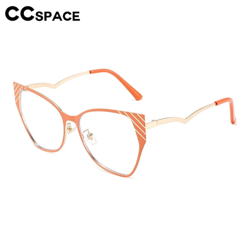 CCspace Women's Full Rim Square Butterfly Alloy Eyeglasses 300843 Full Rim CCSpace   