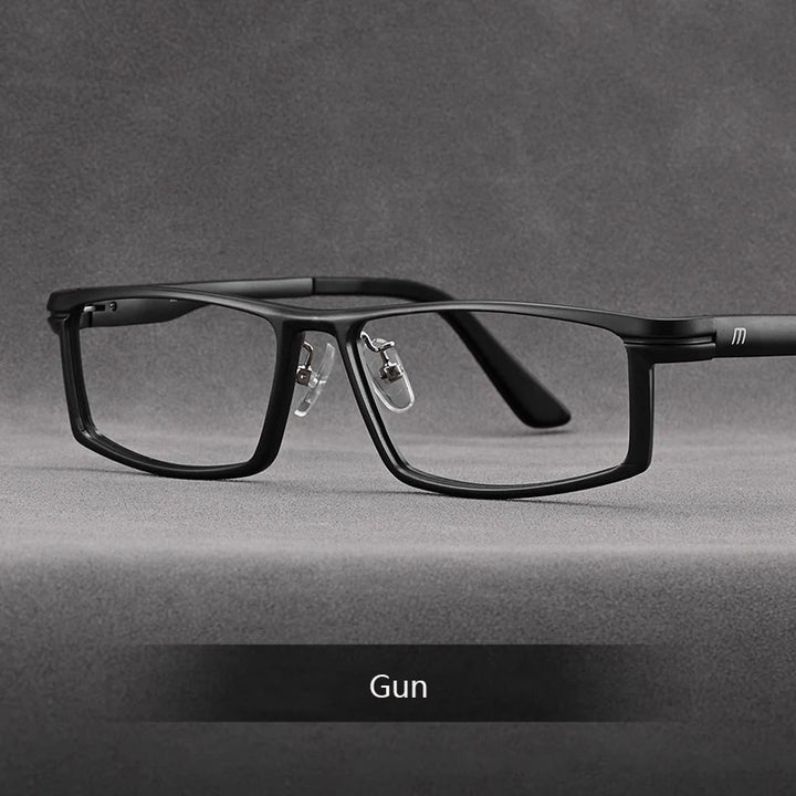 Hdcrafter Men's Full Rim Square Brow Line Titanium Tr 90 Eyeglasses 262701