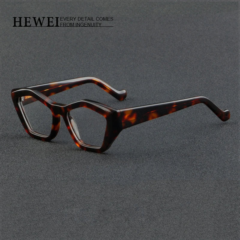 Hewei Unisex Full Rim Square Cat Eye Thick Acetate Eyeglasses 882214 Full Rim Hewei   