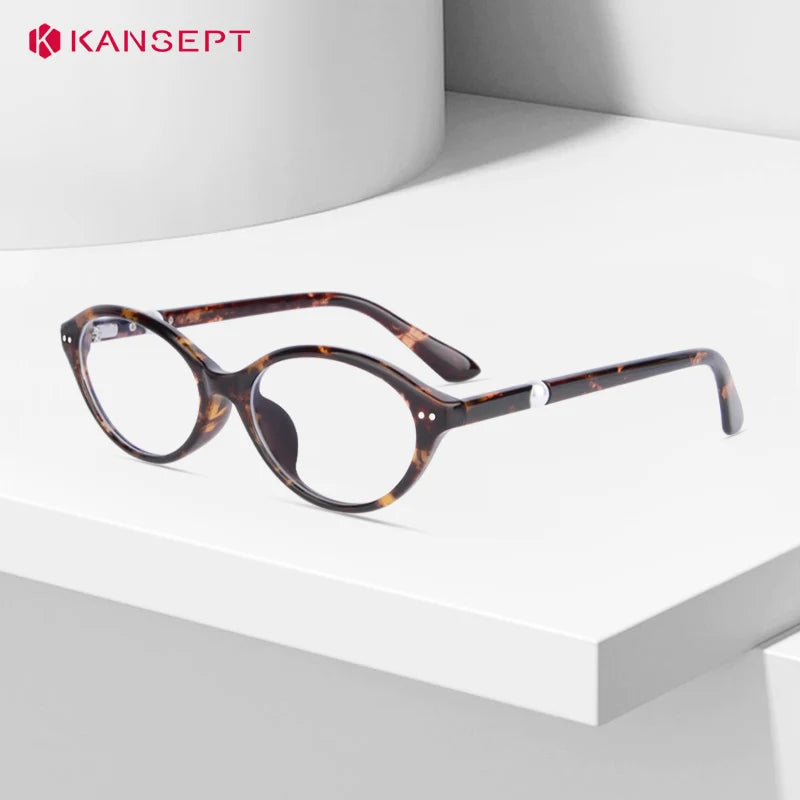 Kansept Women's Full Rim Oval Tr 90 Alloy Reading Glasses 77221