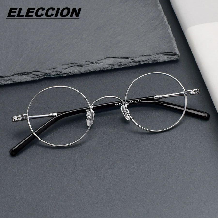 Eleccion Women's Full Rim Round Titanium Eyeglasses 12605 Full Rim Eleccion