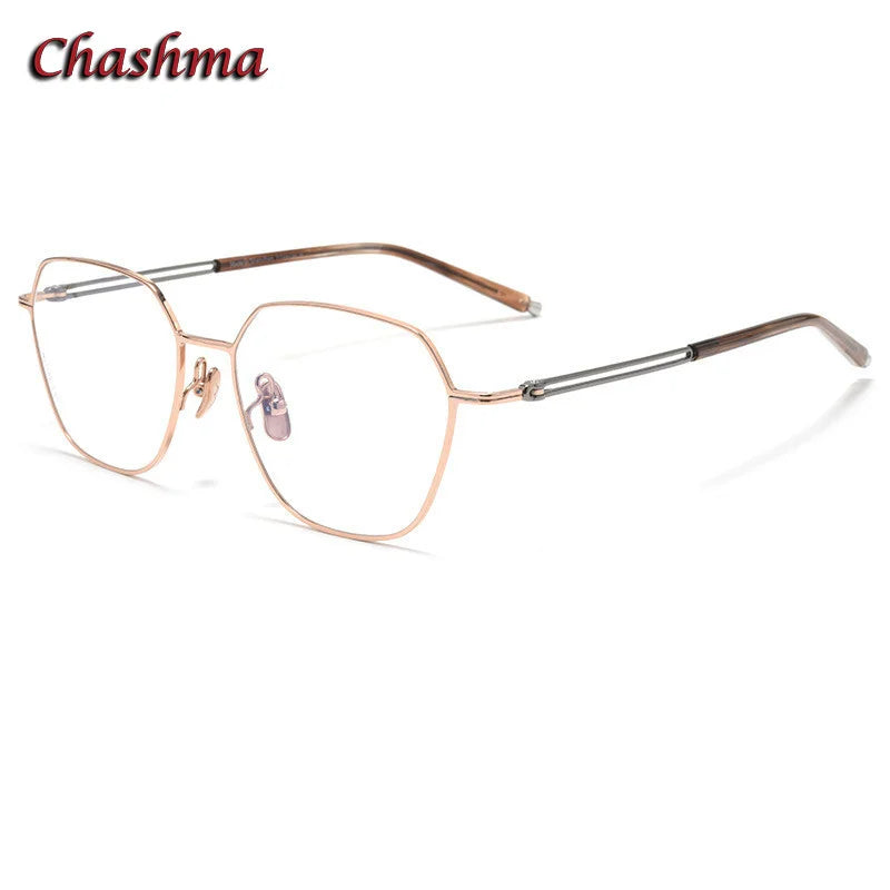 Chashma Ochki Women's Full Rim Flat Top Oval Titanium Eyeglasses 83124