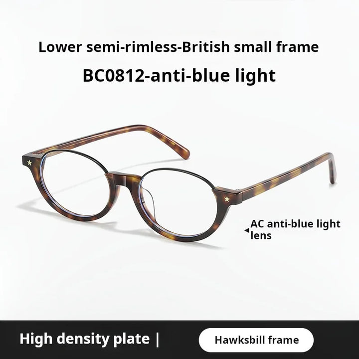 Momoja Unisex Full Rim Oval Acetate Titanium Eyeglasses 720812