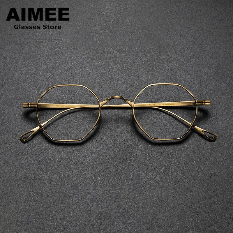 Aimee Unisex Full Rim Polygon Titanium Eyeglasses 2120 Full Rim Aimee   