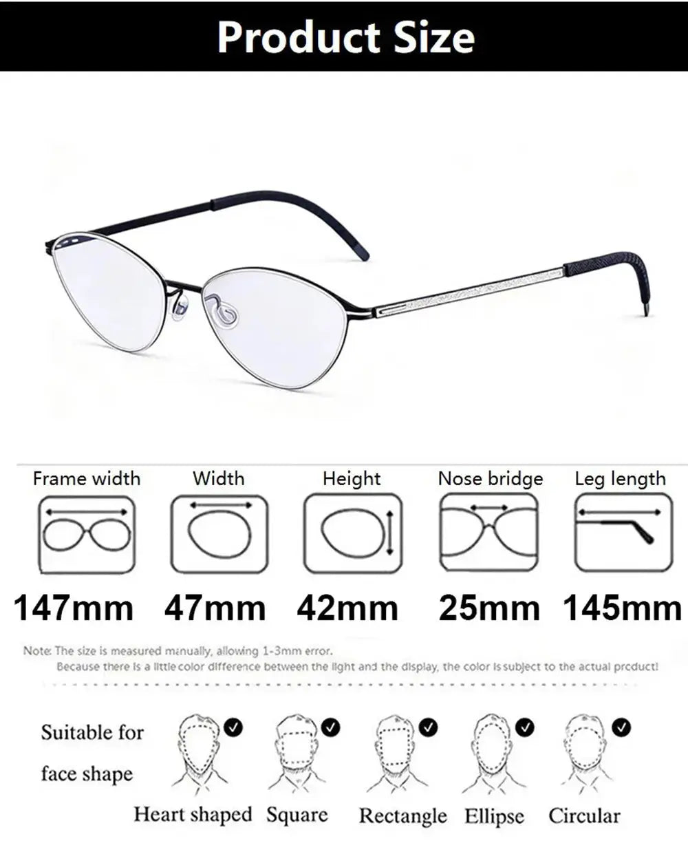 Aimee Unisex Full Rim Oval Titanium Screwless Eyeglasses 481465 FuzWeb