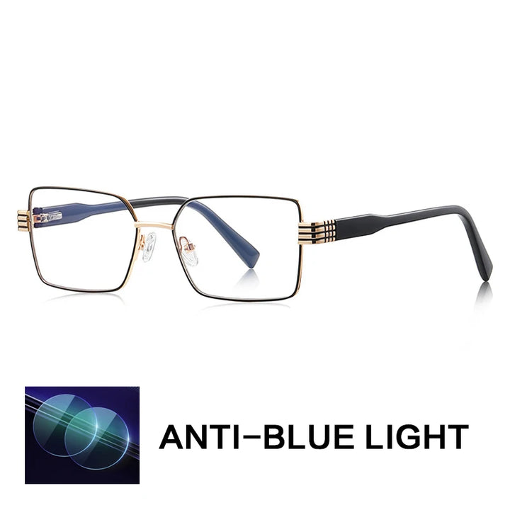 Gatenac Women's Full Rim Polygon Square Tr 90 Alloy Reading Glasses G3160