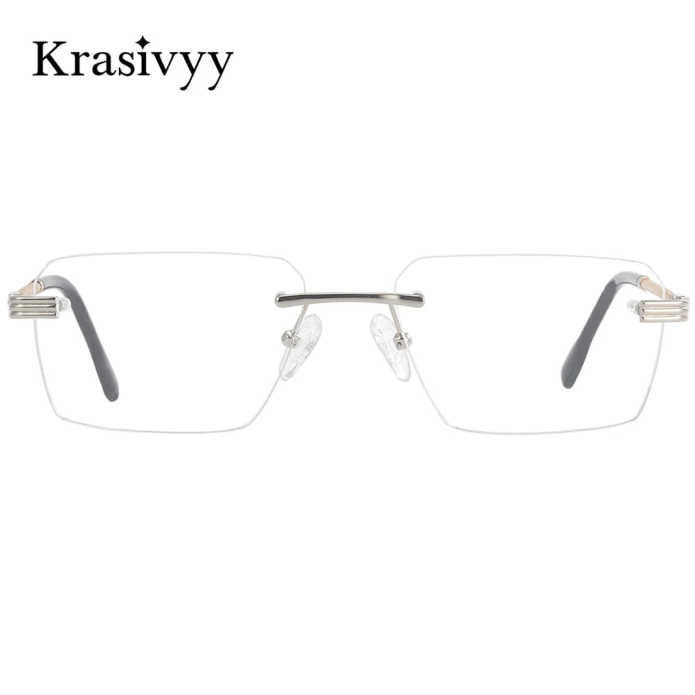 Krasivyy Men's Rimless Square Titanium Prescription Eyeglasses KR50032 - view 2