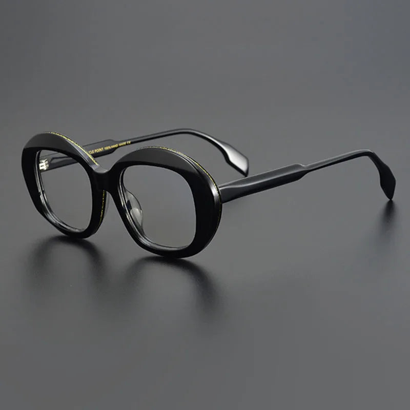 Nobler Unisex Full Rim Wide Edge Square Thick Acetate Eyeglasses 19311 Full Rim Nobler C4  