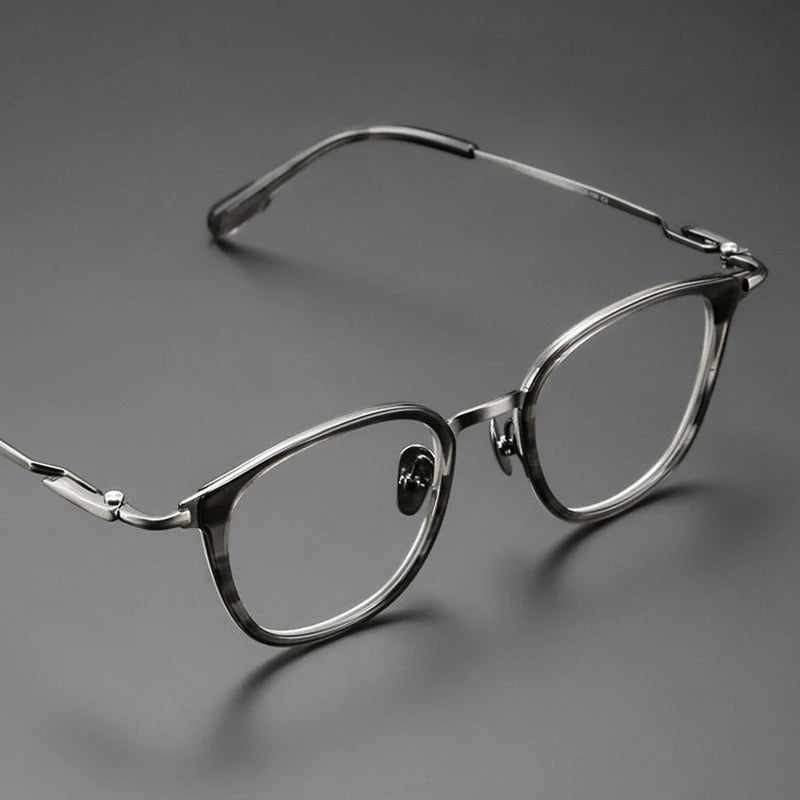 Black Mask Unisex Full Rim Oval Titanium Eyeglasses BM-0059