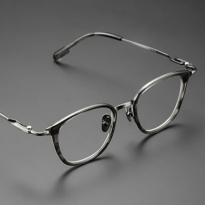 Black Mask Unisex Full Rim Oval Titanium Eyeglasses BM-0059