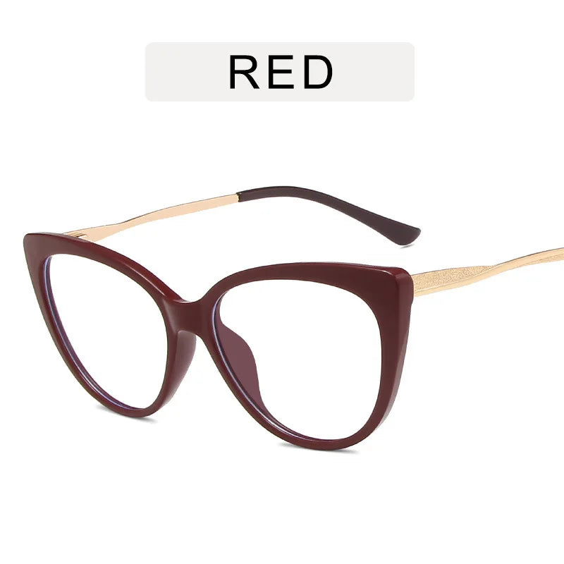 Zirosat Women's Full Rim Oval Cat Eye Tr 90 Alloy Eyeglasses 55018