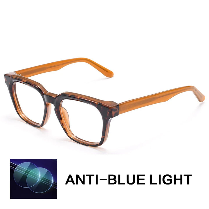 Gatenac Unisex Full Rim Square Acetate Reading Glasses G91807