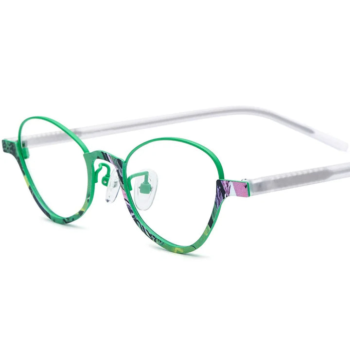Nobler Women's Full Rim Oval Cat Eye Titanium Eyeglasses 185897