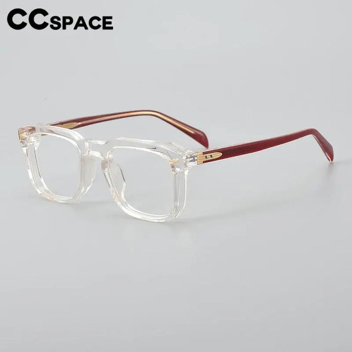 CCSpace Unisex Full Rim Square Acetate Eyeglasses 57347 Full Rim CCspace   