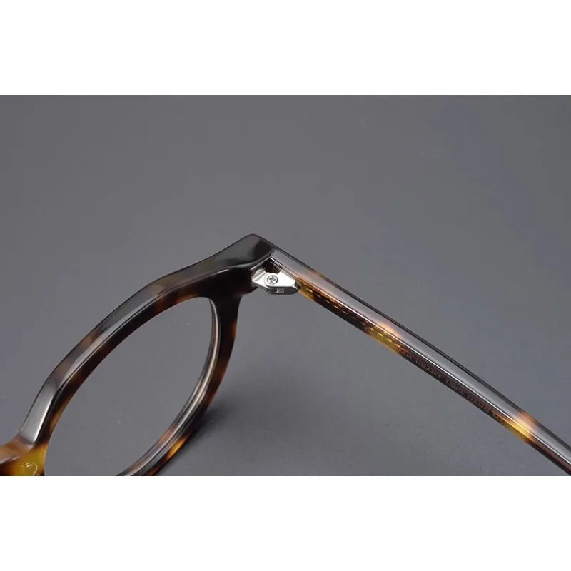 Hewei Unisex Full Rim Flat Top Oval Acetate Eyeglasses 14323 Full Rim Hewei   