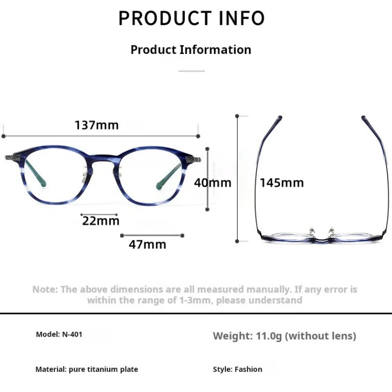 Momoja Women's Full Rim Round Titanium Acetate Eyeglasses 722401