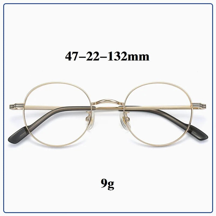 Cubojue Unisex Full Rim Small Round Titanium Eyeglasses 2056 Reading Glasses Cubojue