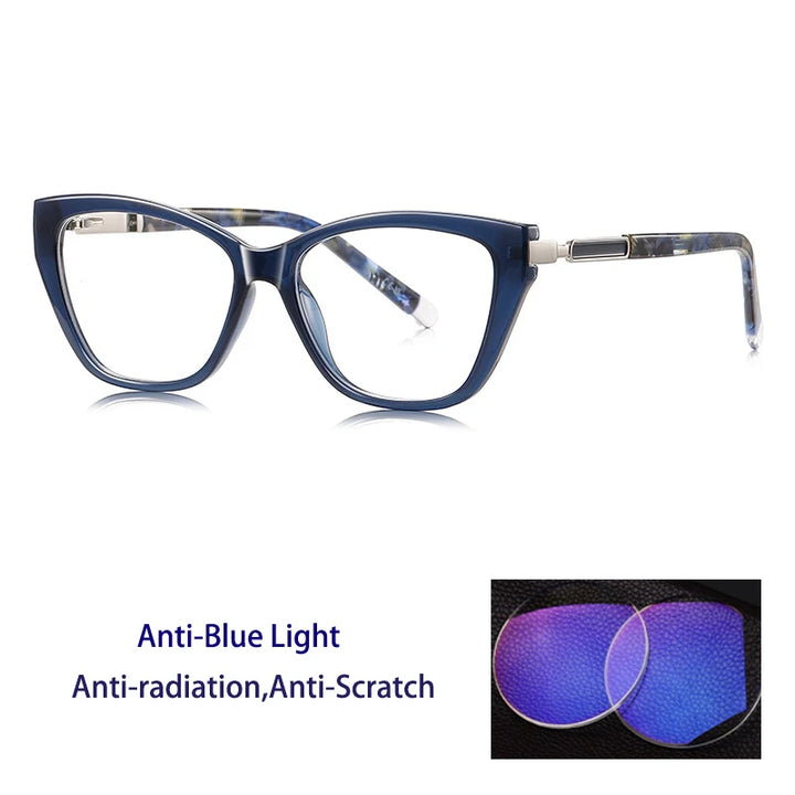 Kocolior Women's Full Rim Cat Eye Acetate Photochromic Reading Glasses 72209