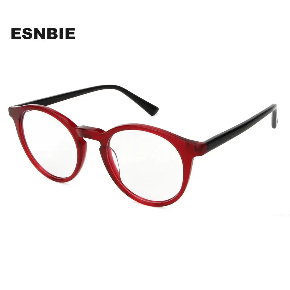 Esnbie 602219 Unisex Full Rim Round Acetate Frames Esnbie