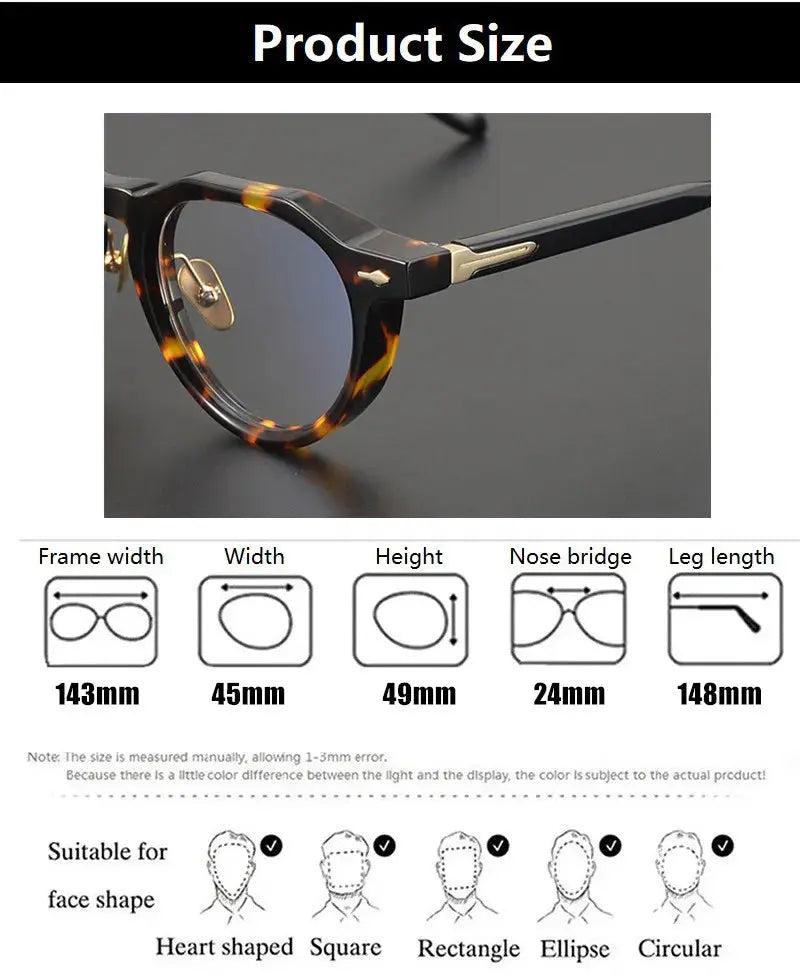 Aimee Unisex Full Rim Flat Top Round Acetate Eyeglasses 471861 FuzWeb