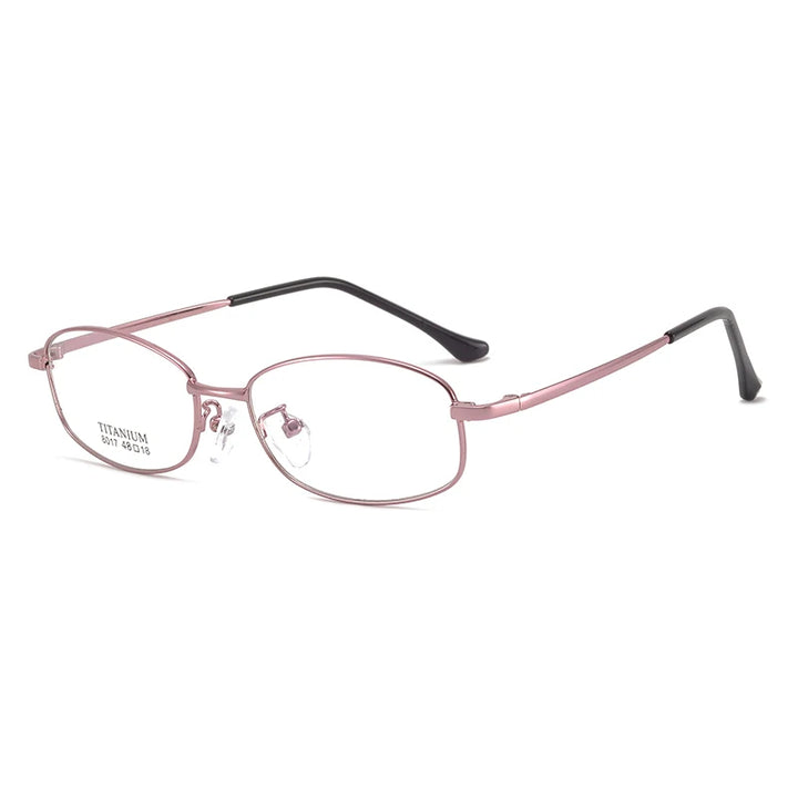 Bclear Women's Full Rim Oval Square Titanium Eyeglasses 48017 Full Rim Bclear Pink  