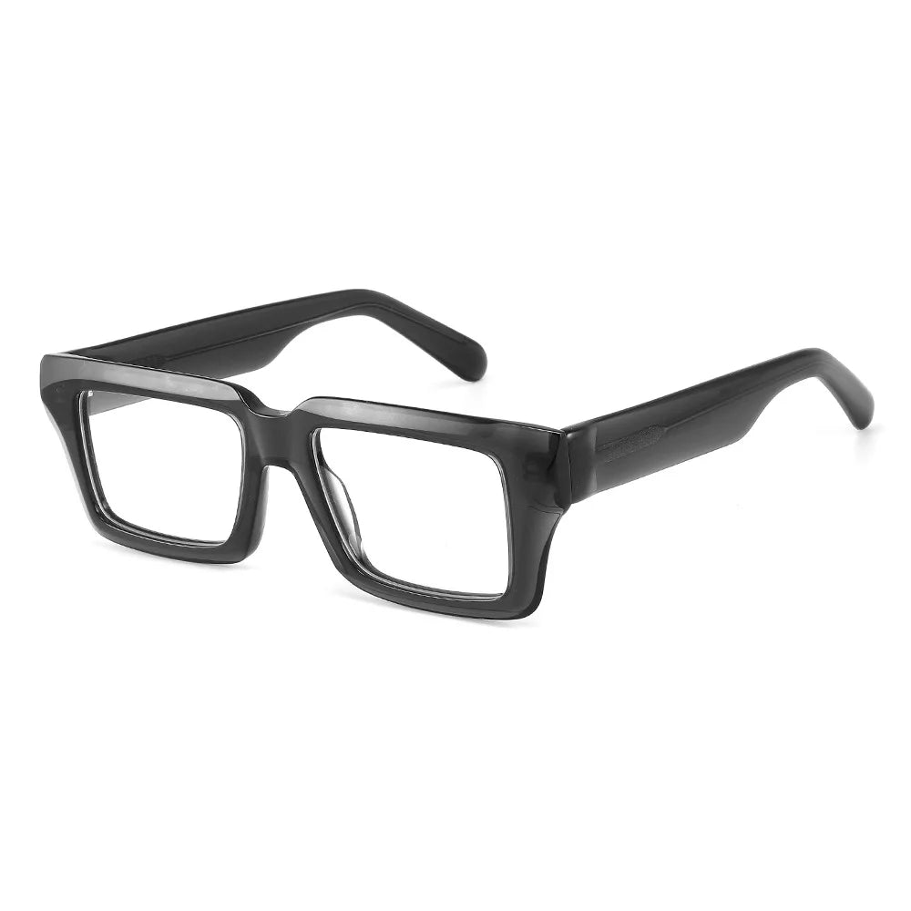 Cubojue Mens Full Rim Square Plastic Reading Glasses Gl6609 Reading Glasses Cubojue dark grey 0 