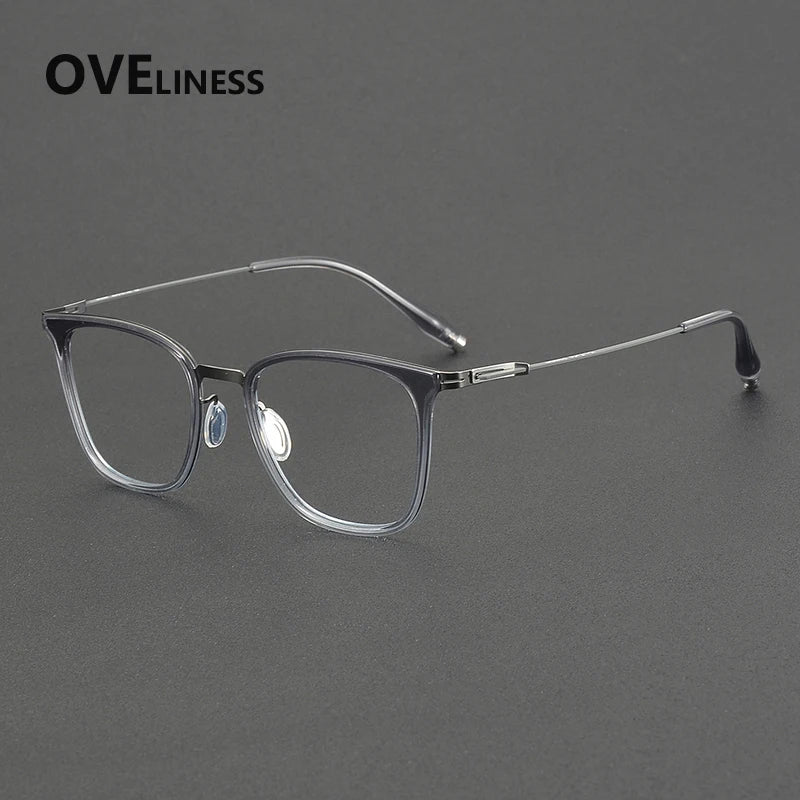 Oveliness Women's Full Rim Square Titanium Acetate Eyeglasses 22507