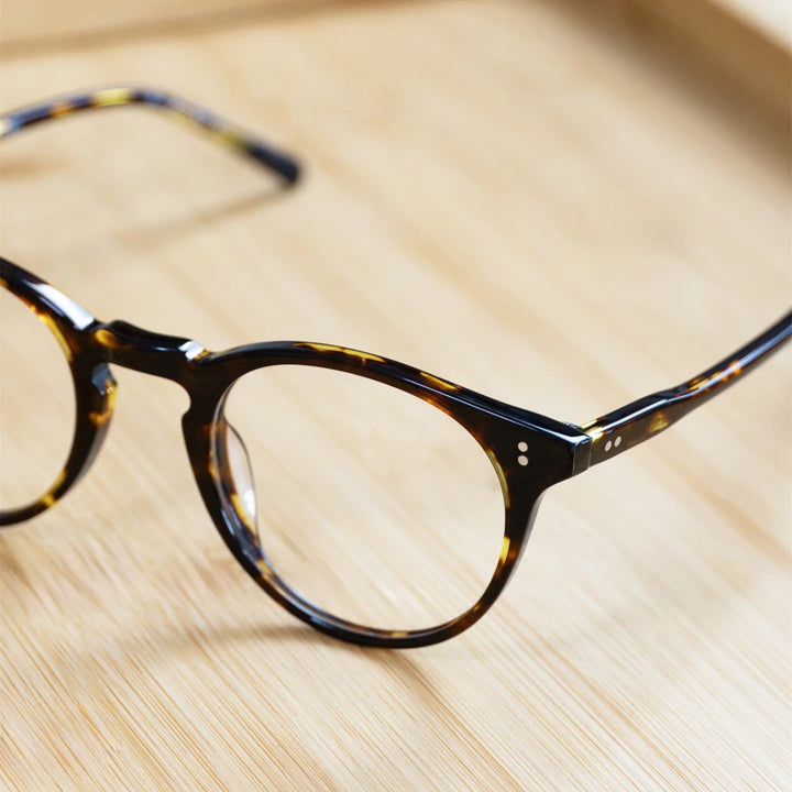 Black Mask Unisex Full Rim Round Acetate Eyeglasses BM-O5183