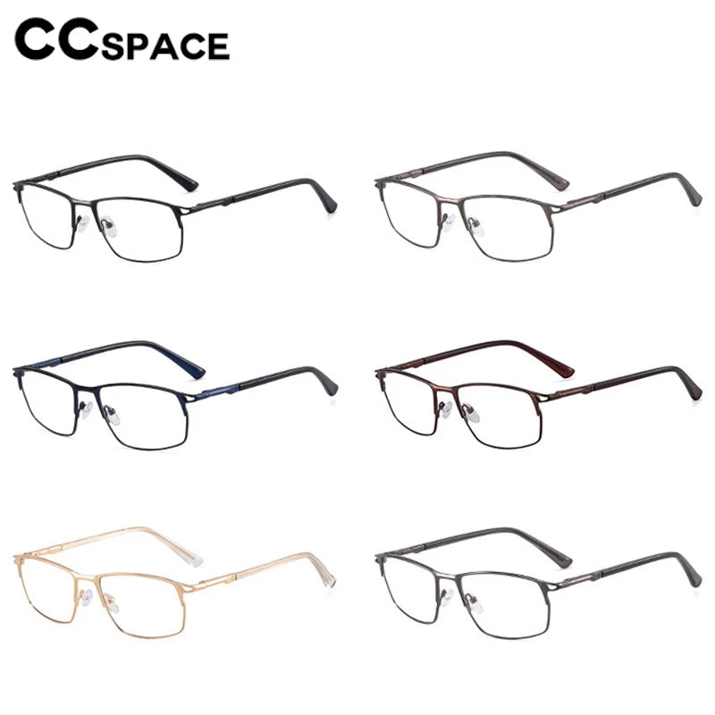 CCspace Unisex Full Rim Irregular Square Alloy Eyeglasses 301402 Full Rim CCspace   