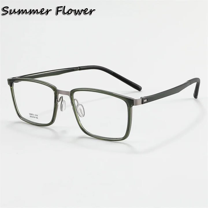 Summer Flower Women's Full Rim Square Titanium Eyeglasses 26734