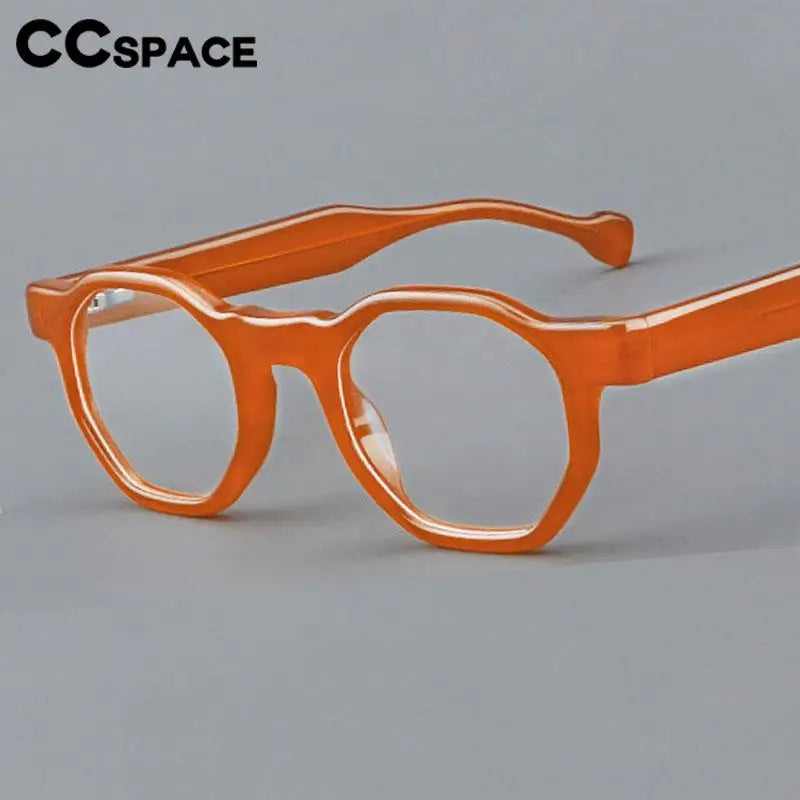 CCspace Unisex Full Rim Flat Top Round Acetate Reading Glasses R57621 Reading Glasses CCSpace   