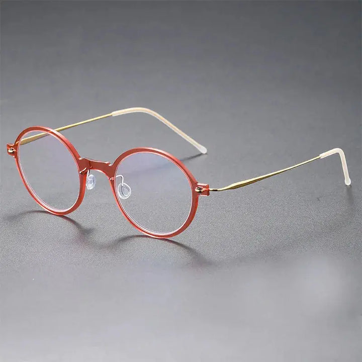 Bobbie Unisex Full Rim Round Titanium Eyeglasses 650800 FuzWeb