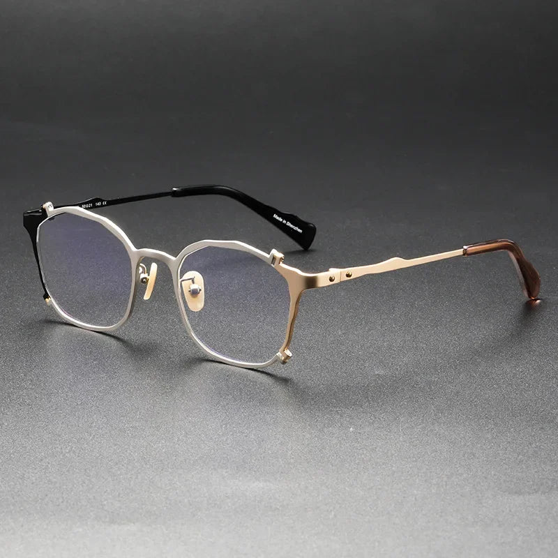 Muzz Unisex Full Rim Square Stainless Steel Eyeglasses 370029