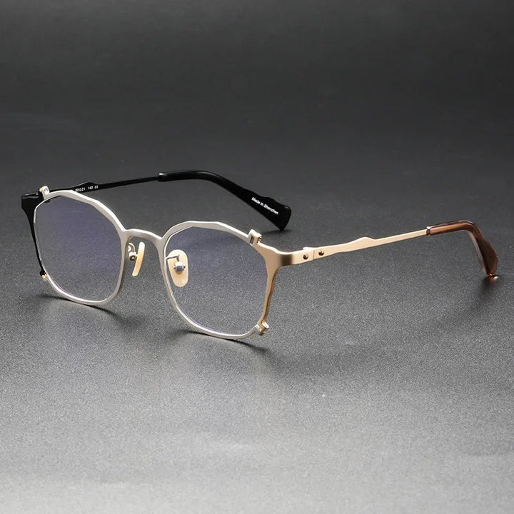 Muzz Unisex Full Rim Square Stainless Steel Eyeglasses 370029