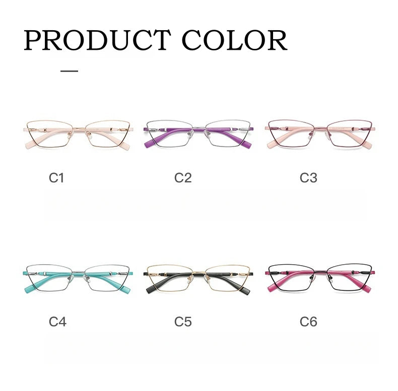 Yimaruili Women's Full Rim Square Cat Eye Alloy Eyeglasses  Y3012 Full Rim Yimaruili Eyeglasses   