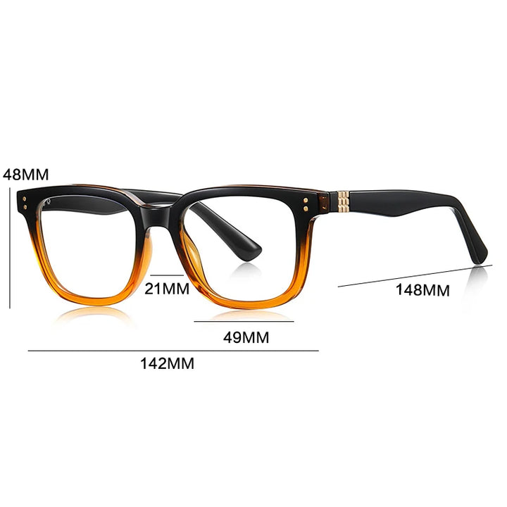 Gatenac Unisex Full Rim Square Tr 90 Titanium Reading Glasses Gxy2225