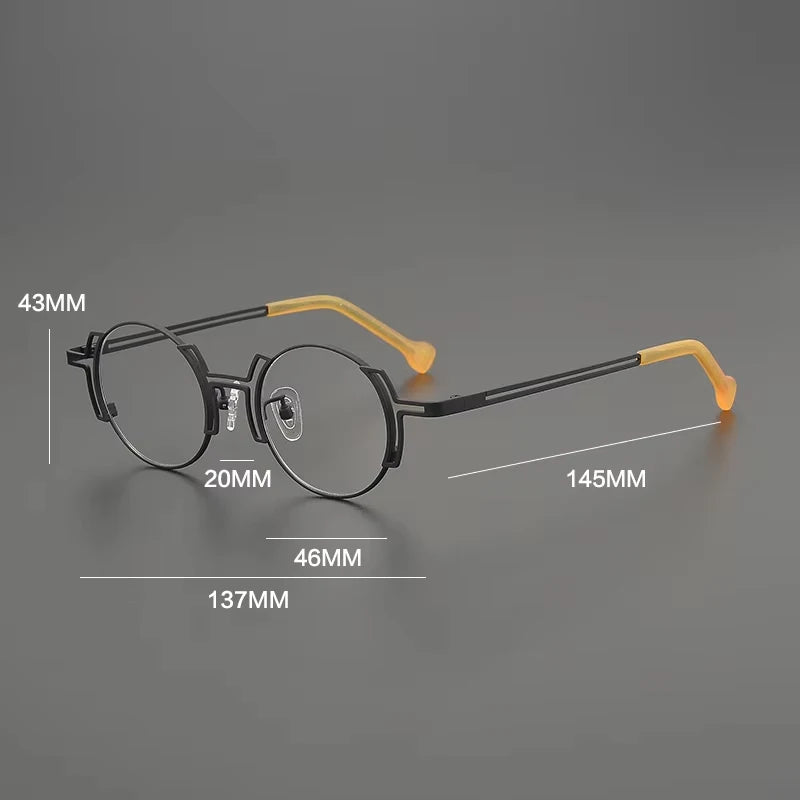 Gatenac Women's Full Rim Round Titanium Eyeglasses G85858