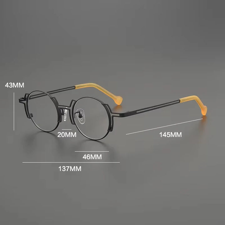 Gatenac Women's Full Rim Round Titanium Eyeglasses G85858