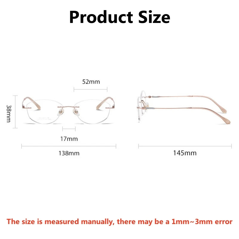 Yimaruili Women's Rimless Cat Eye Titanium Eyeglasses 60331