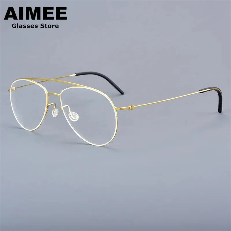 Aimee Women's Full Rim Oval Double Bridge Titanium Eyeglasses 550711