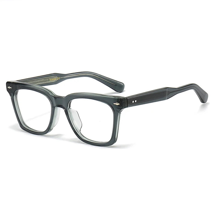 Black Mask Unisex Full Rim Square Acetate Eyeglasses 401952 Full Rim Black Mask Blue  