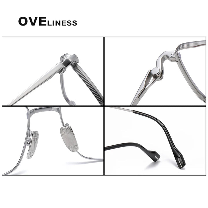 Oveliness Unisex Full Rim Rectangle Titanium Eyeglasses 81014 Full Rim Oveliness   