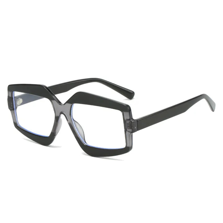 CCSpace Unisex Full Rim Square Plastic Eyeglasses Sunglasses 56825 Full Rim CCspace C7BlackClear  